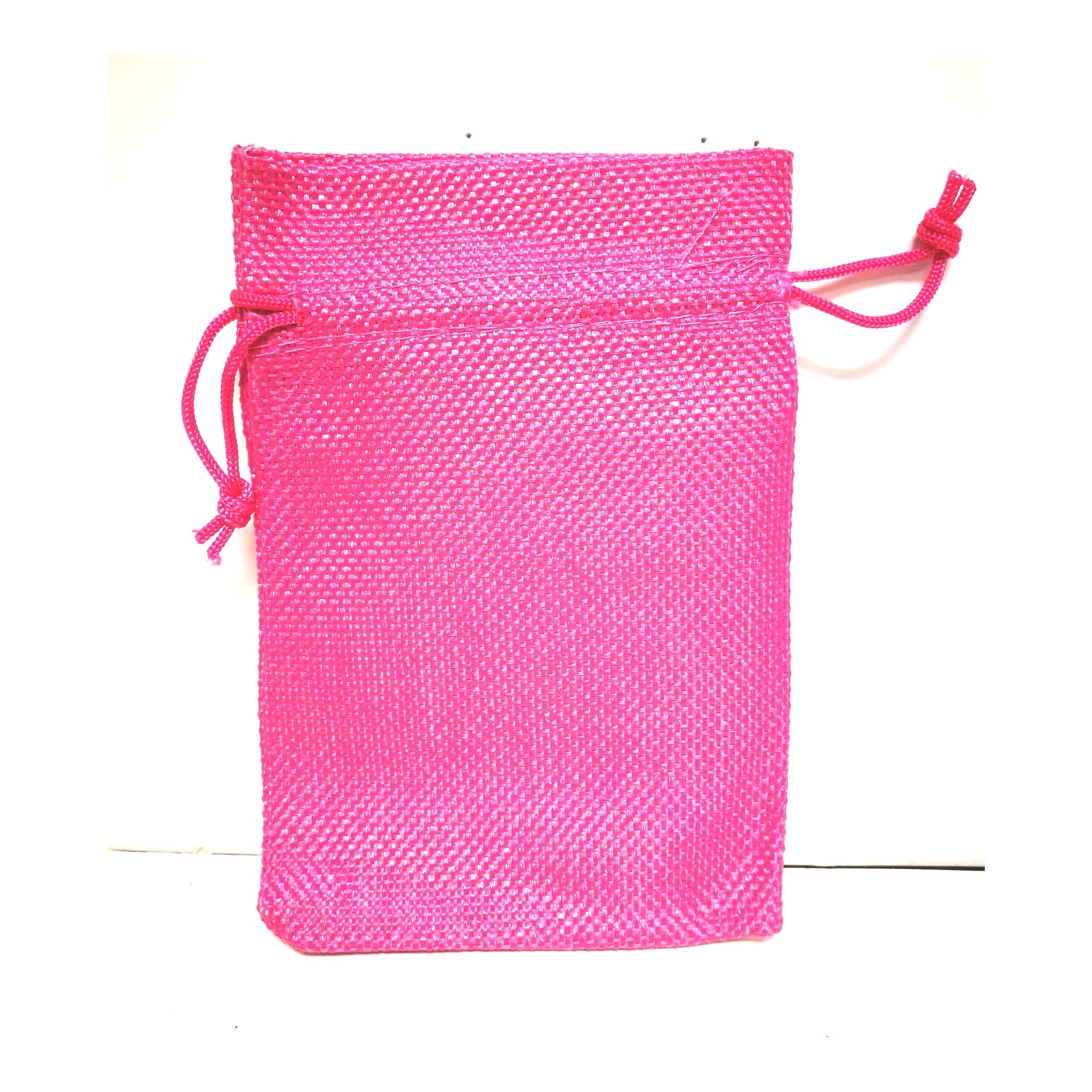 (c) 3"×4" Burlap Bag Fuchsia